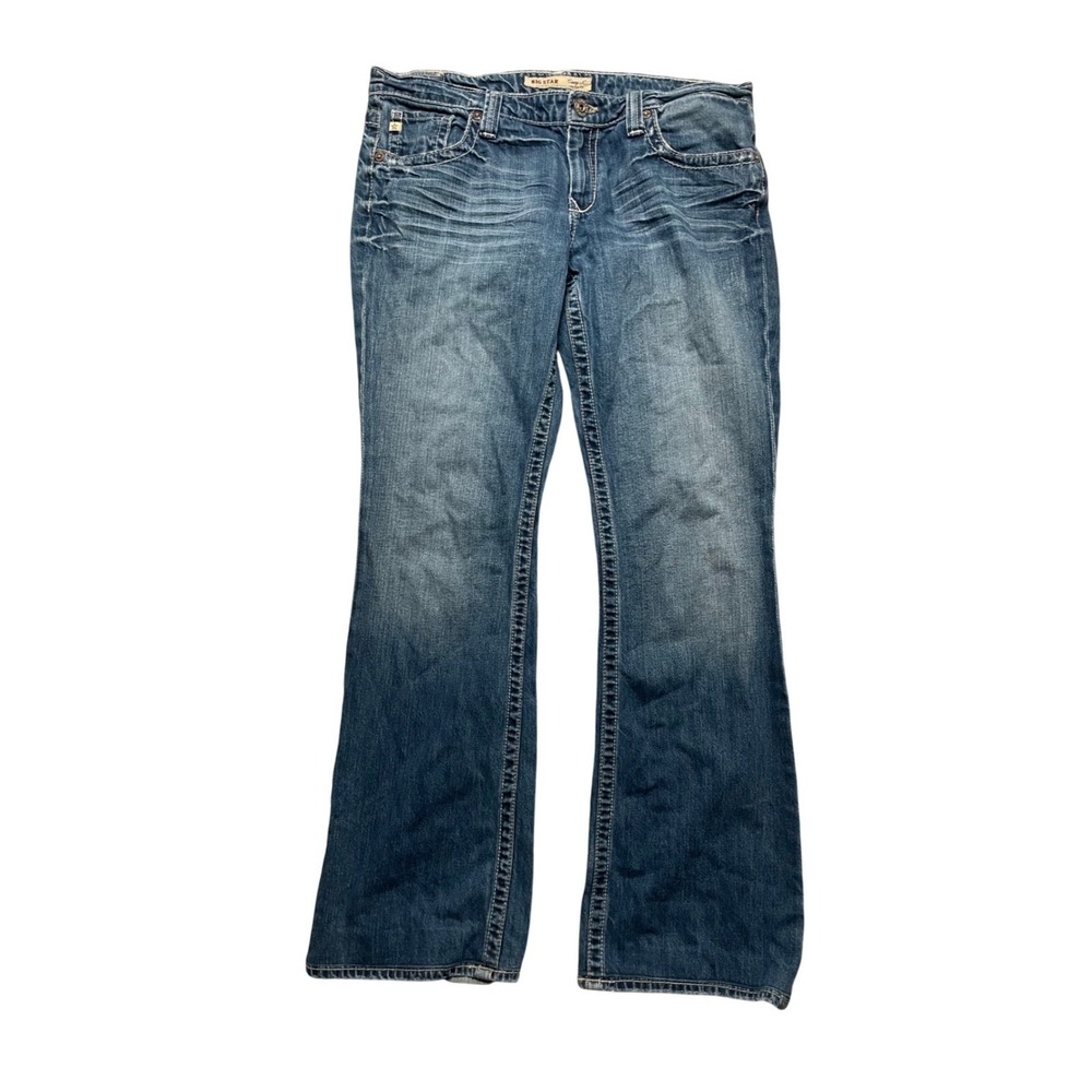 BIG STAR Casey‎ K Low Rise Flare Jeans Blue Denim Size 33XL